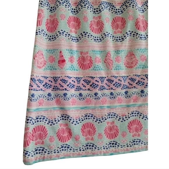 TALBOTS Summer Beach Shells White/Pink/Blue Skirt Medium Stretch Jersey Knit - Picture 2 of 4